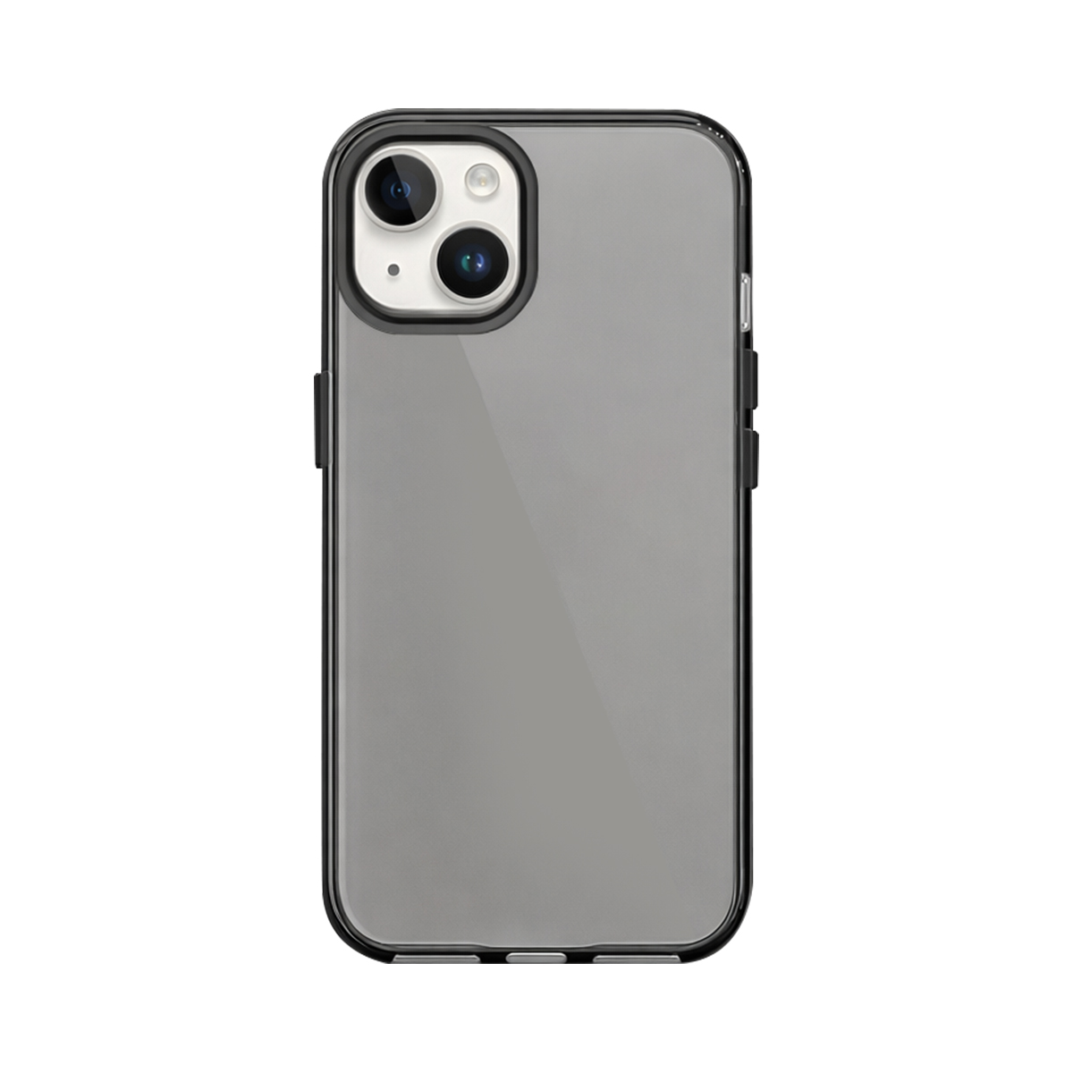 Coque grise pour iPhone avec double caméra arrière.