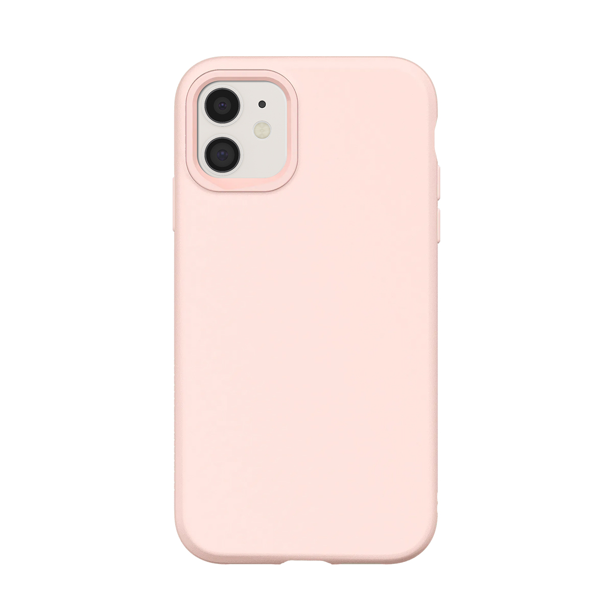 Een roze telefoonhoesje met een camera-opening aan de achterkant.