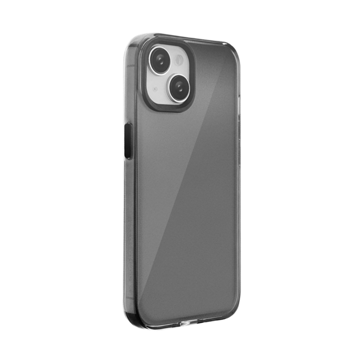 Custodia grigio scuro per telefono con due obiettivi della fotocamera.