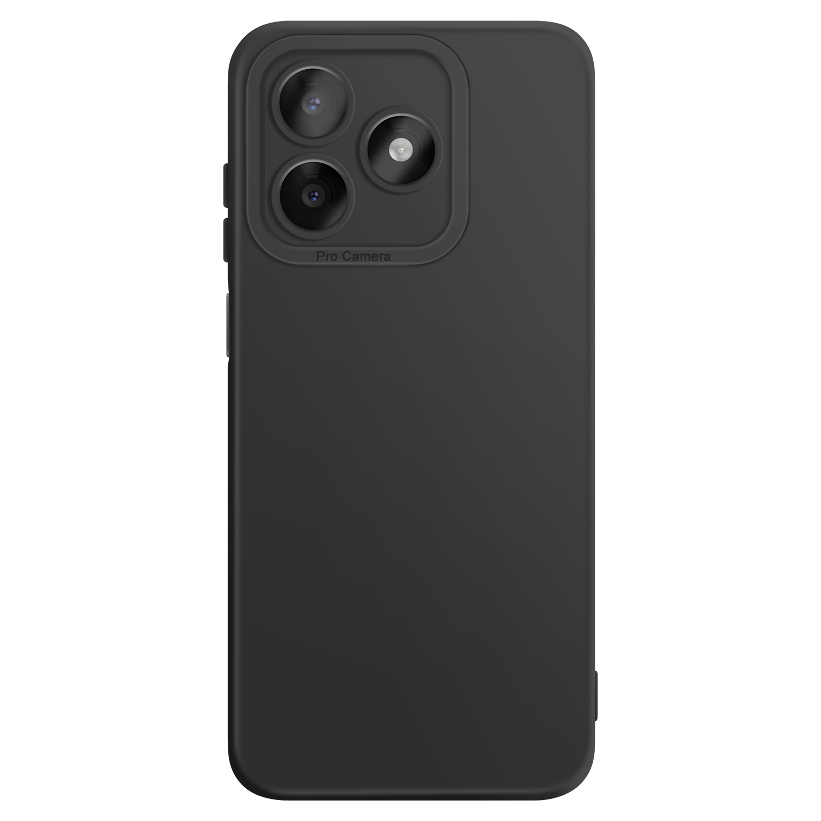 Zwarte telefoonhoes met drievoudige cameralens en "Pro Camera" tekst.
