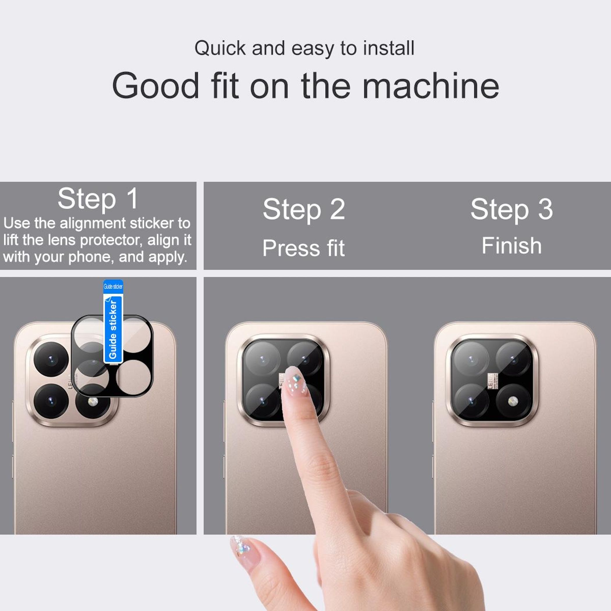 Guida passo passo per l'installazione di una protezione per obiettivo della fotocamera.