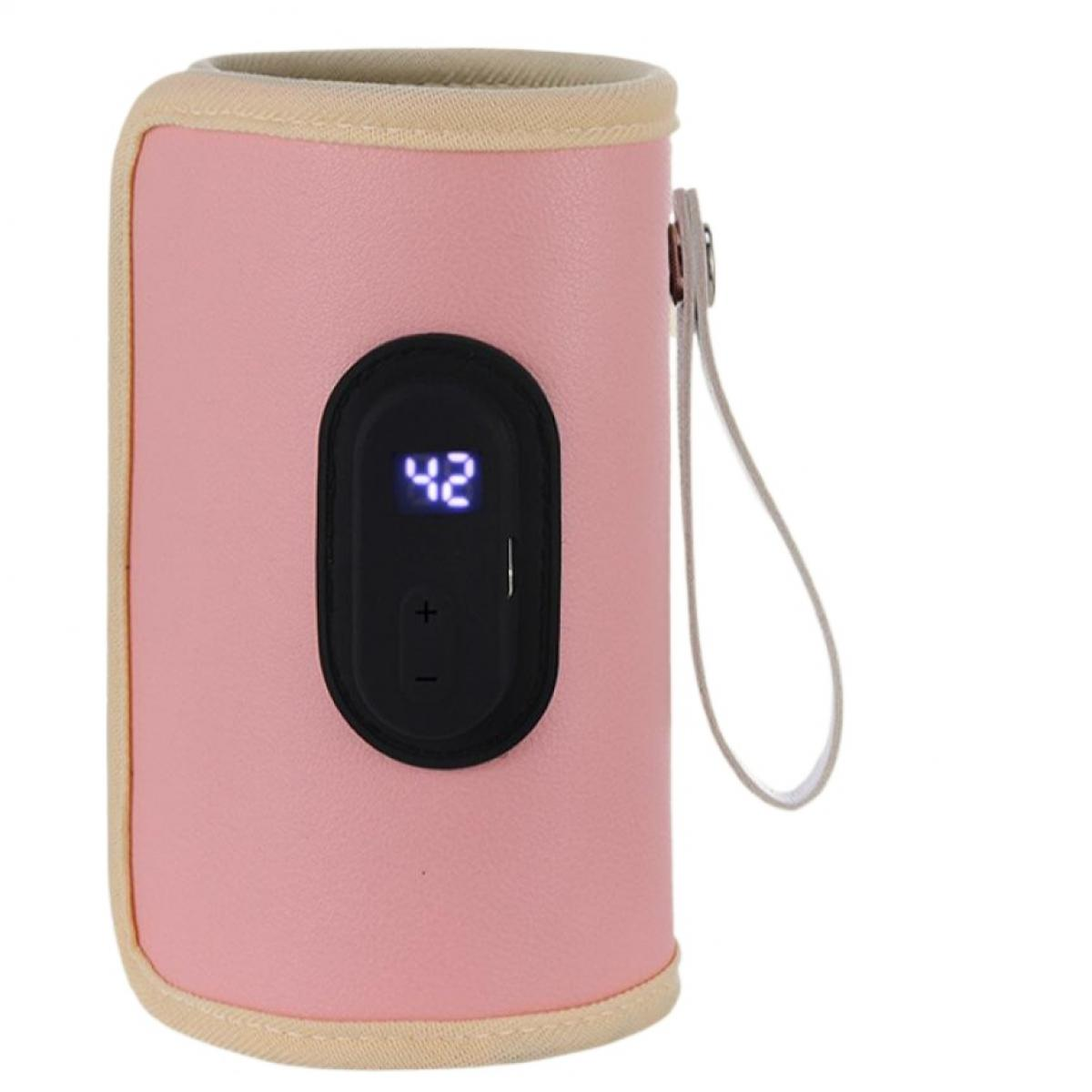 Ein rosa Flaschenwärmer mit Digitalanzeige, die 42 anzeigt.