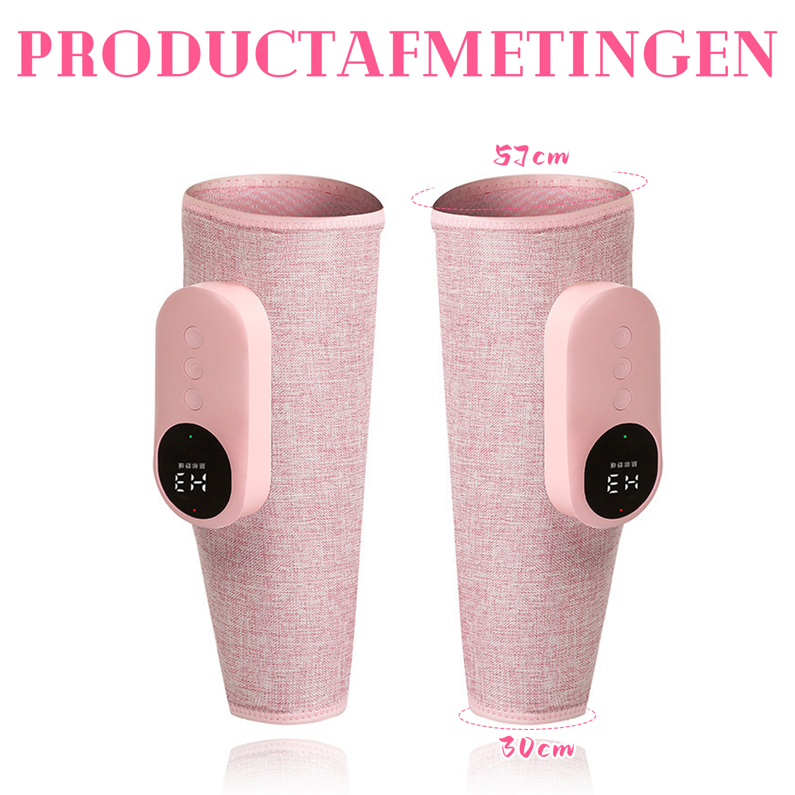 Zwei rosa Beinmanschetten mit Steuergeräten, Maße 57cm und 30cm.