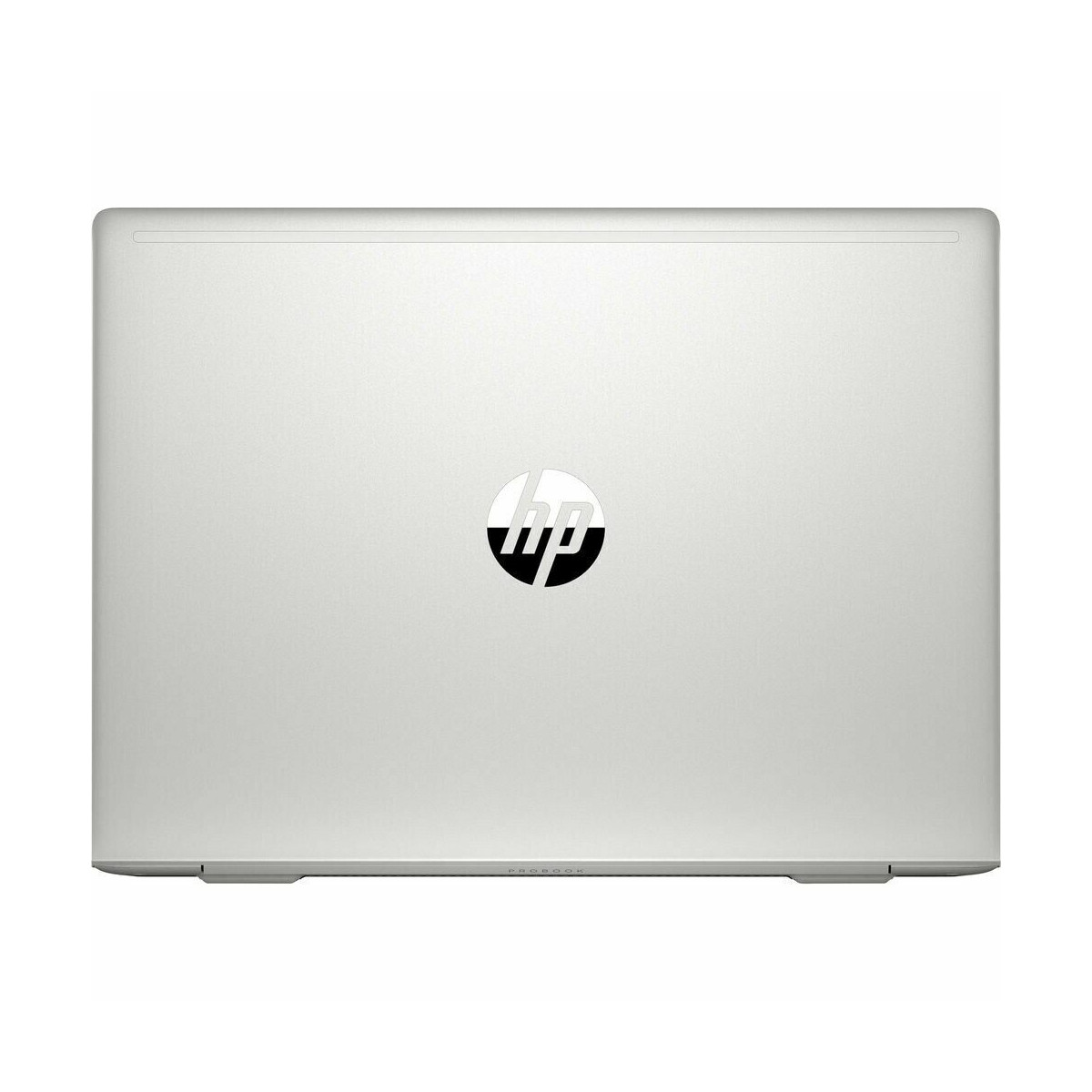 Silberner Laptop mit HP-Logo und ProBook-Schriftzug auf weißem Hintergrund.