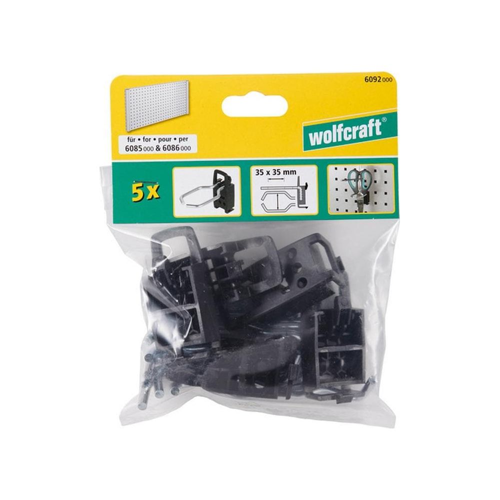 Emballage avec 5 éléments de fixation Wolfcraft.