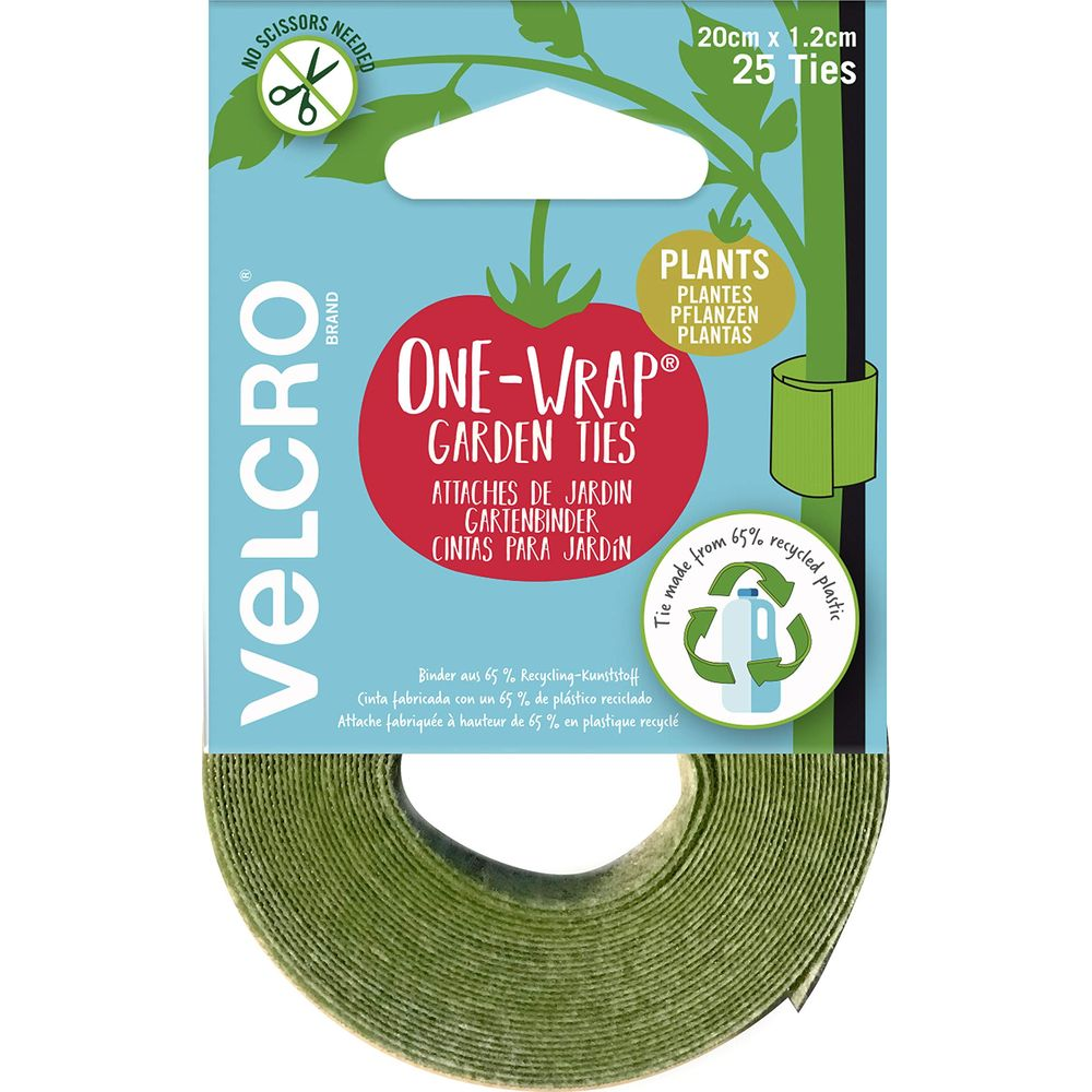 Fascette da giardino VELCRO ONE-WRAP verdi, 25 pezzi, in plastica riciclata 65%.