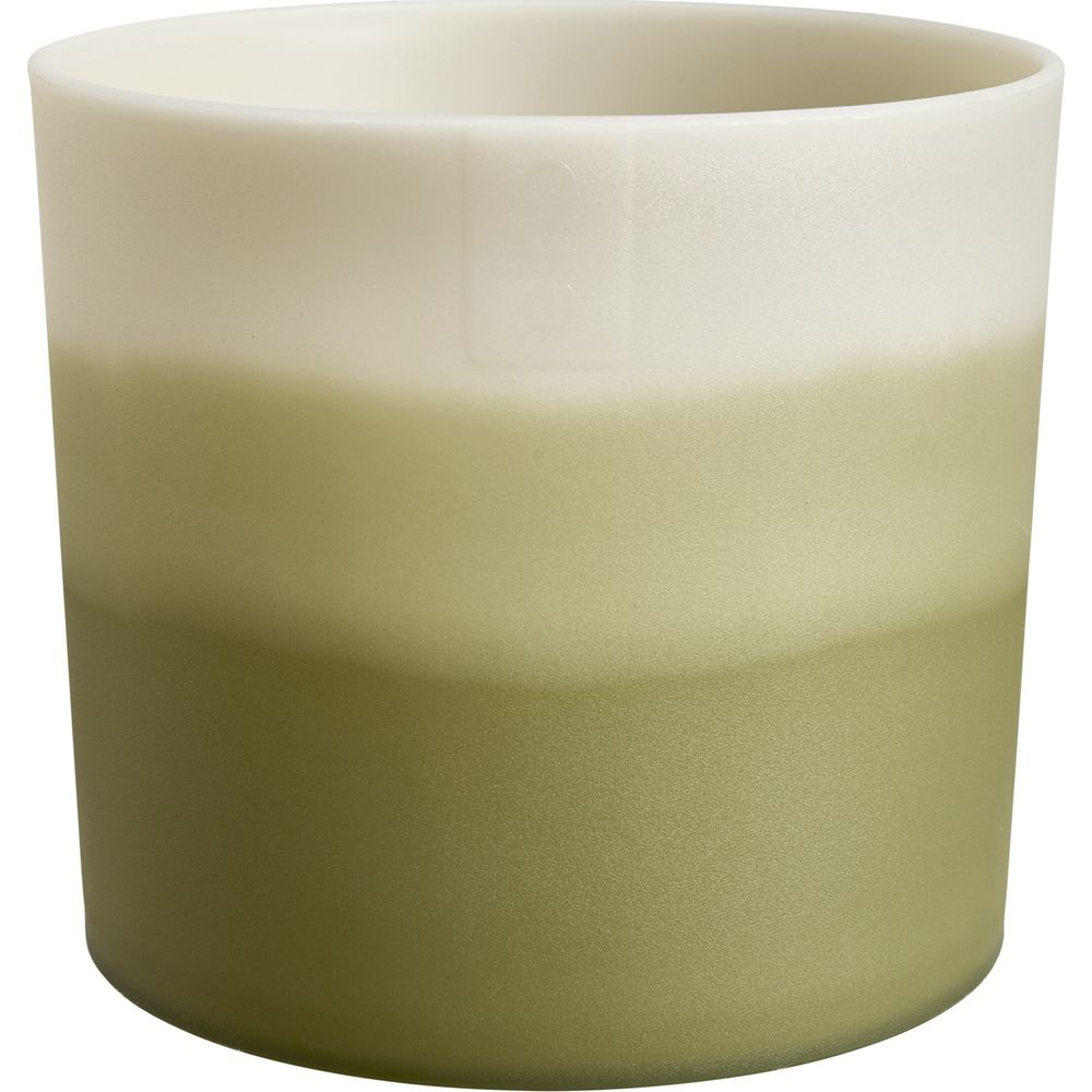 Une tasse de couleur claire avec un dégradé de blanc à vert.