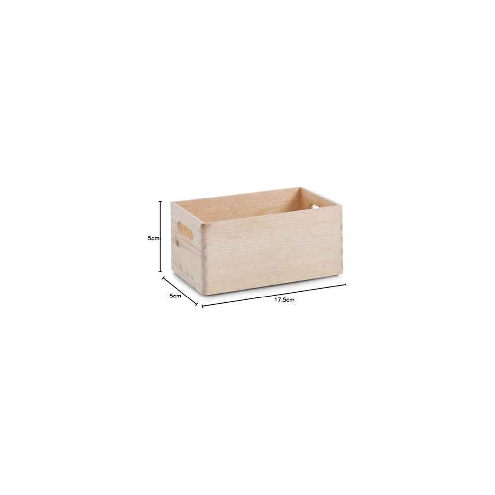 Eine hölzerne Kiste mit Griffen, 17,5 cm lang und 5 cm hoch.
