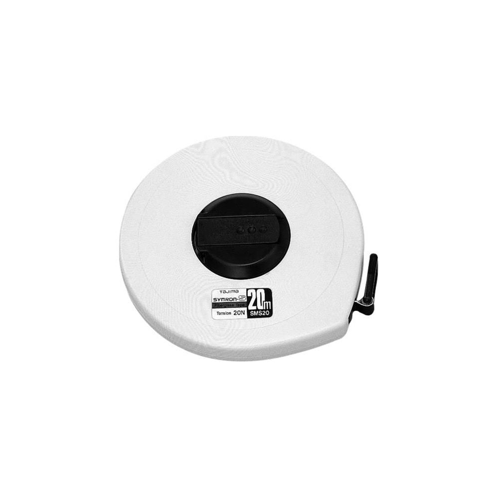 Un mètre blanc Tajima Symron-S avec un centre noir et une longueur de 20m.