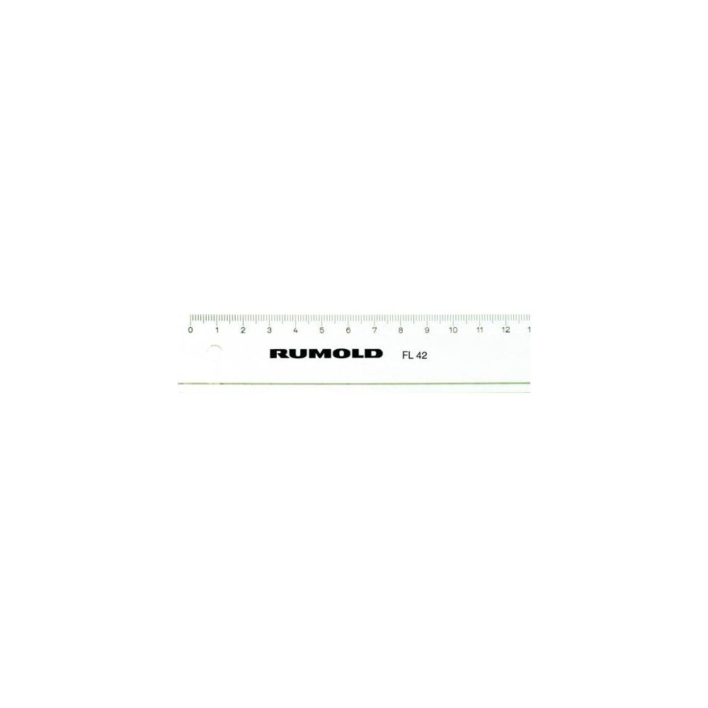 Un righello bianco con segni neri e numeri da 0 a 12.