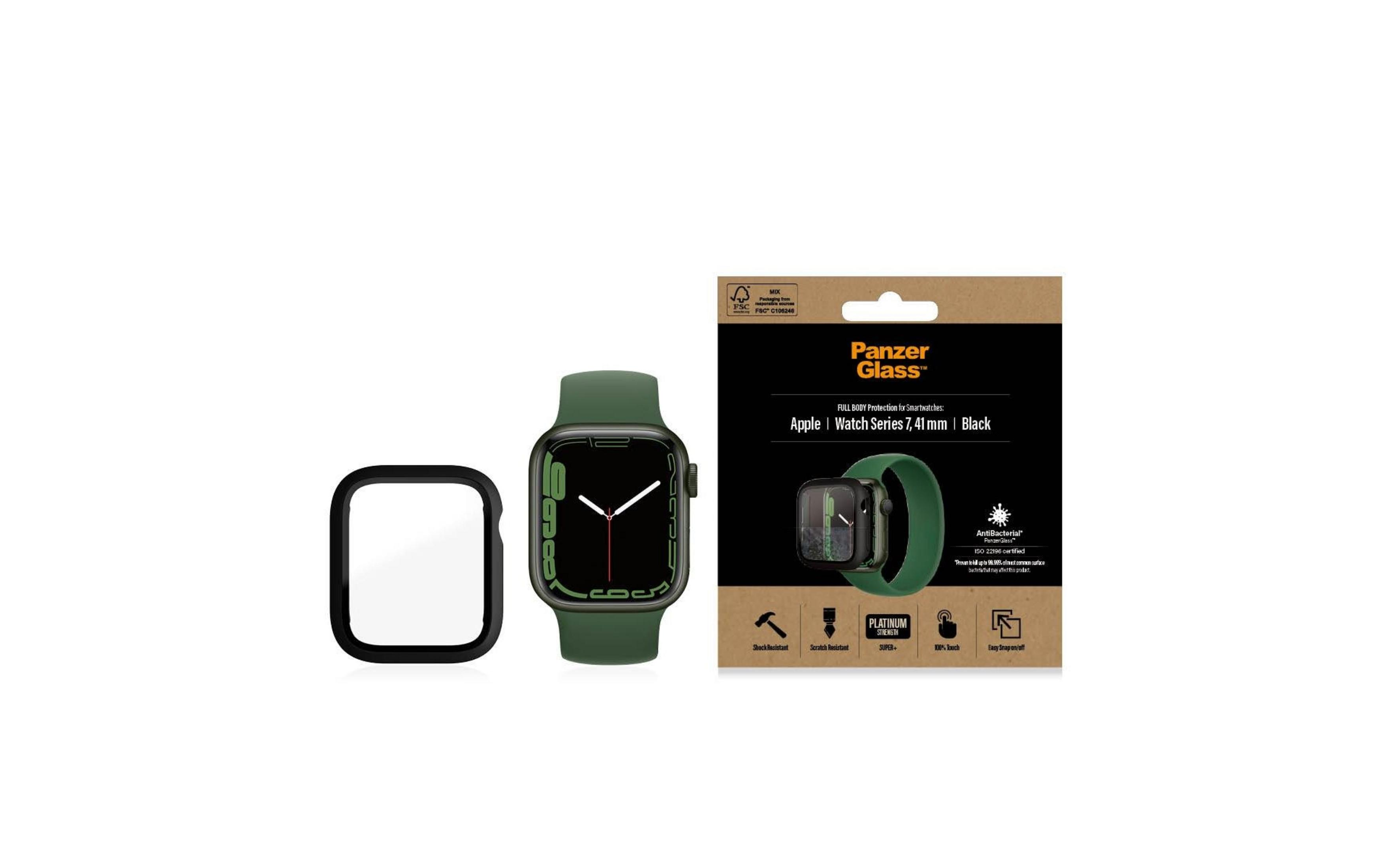 Czarna ramka ochronna do zielonego Apple Watch Series 7, 41mm.