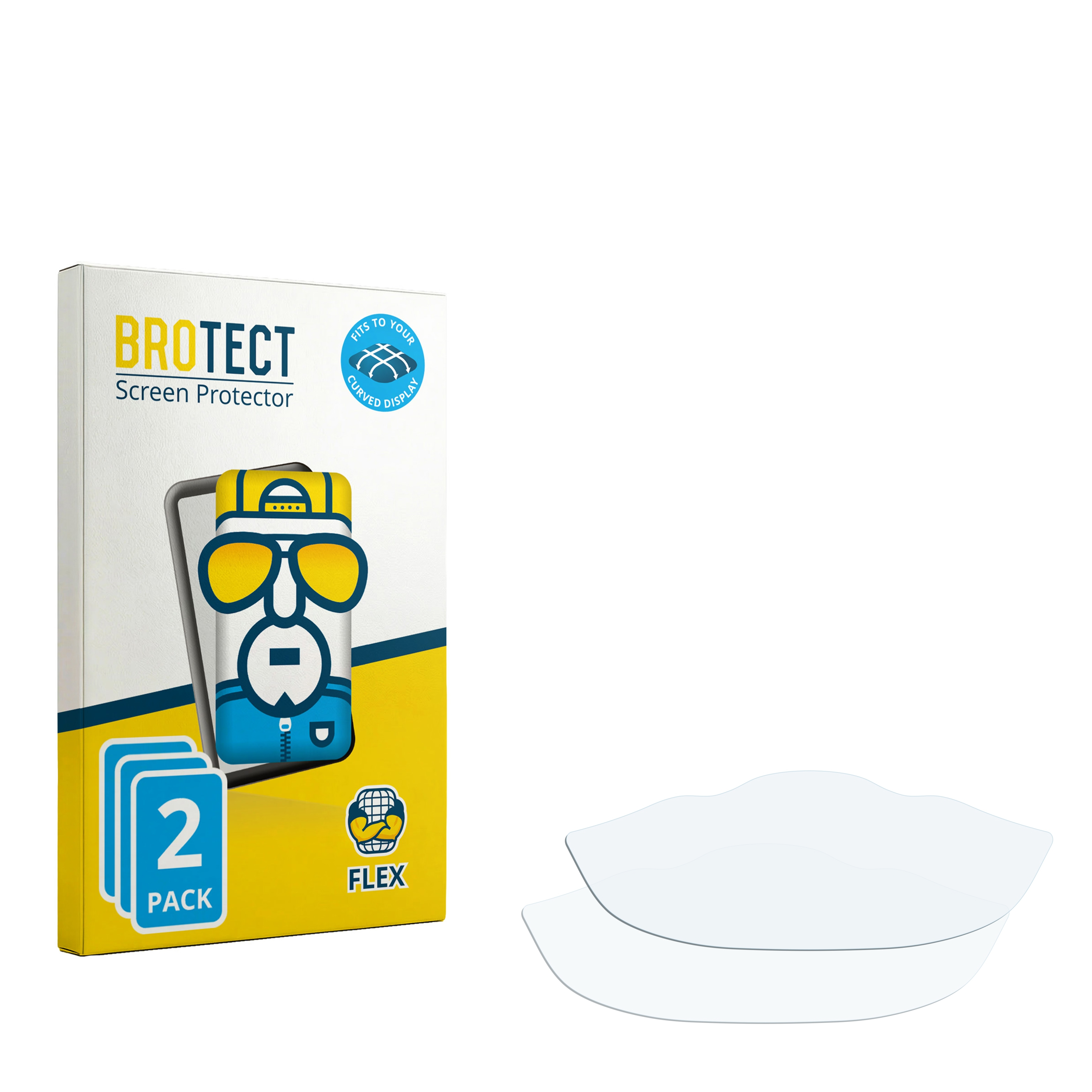 BROTECT Displayschutzfolien-Verpackung mit 2 Einheiten und zwei Schutzfolien.