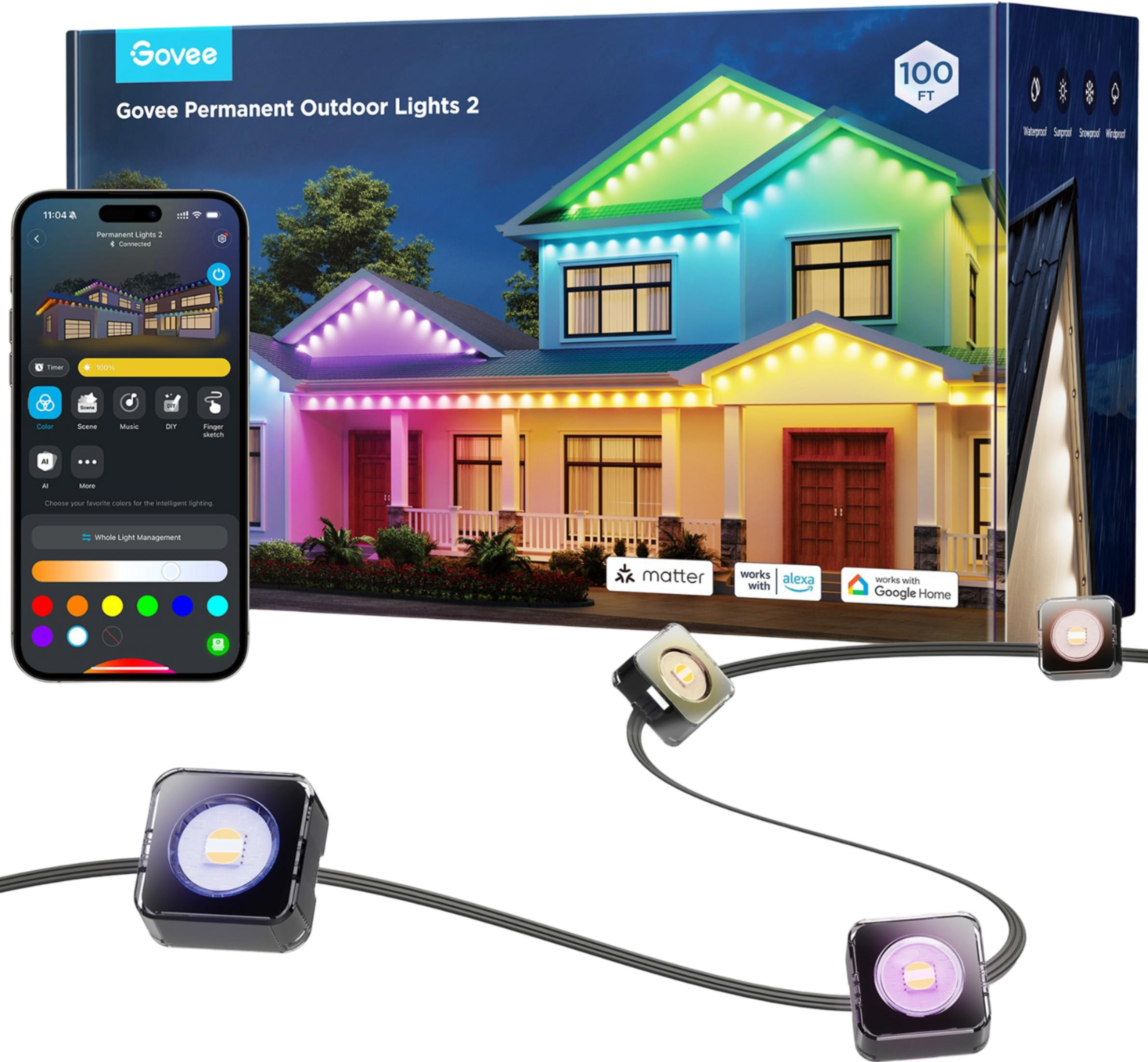 GOVEE Permanent Dış Mekan Bluetooth Led Aydınlatma