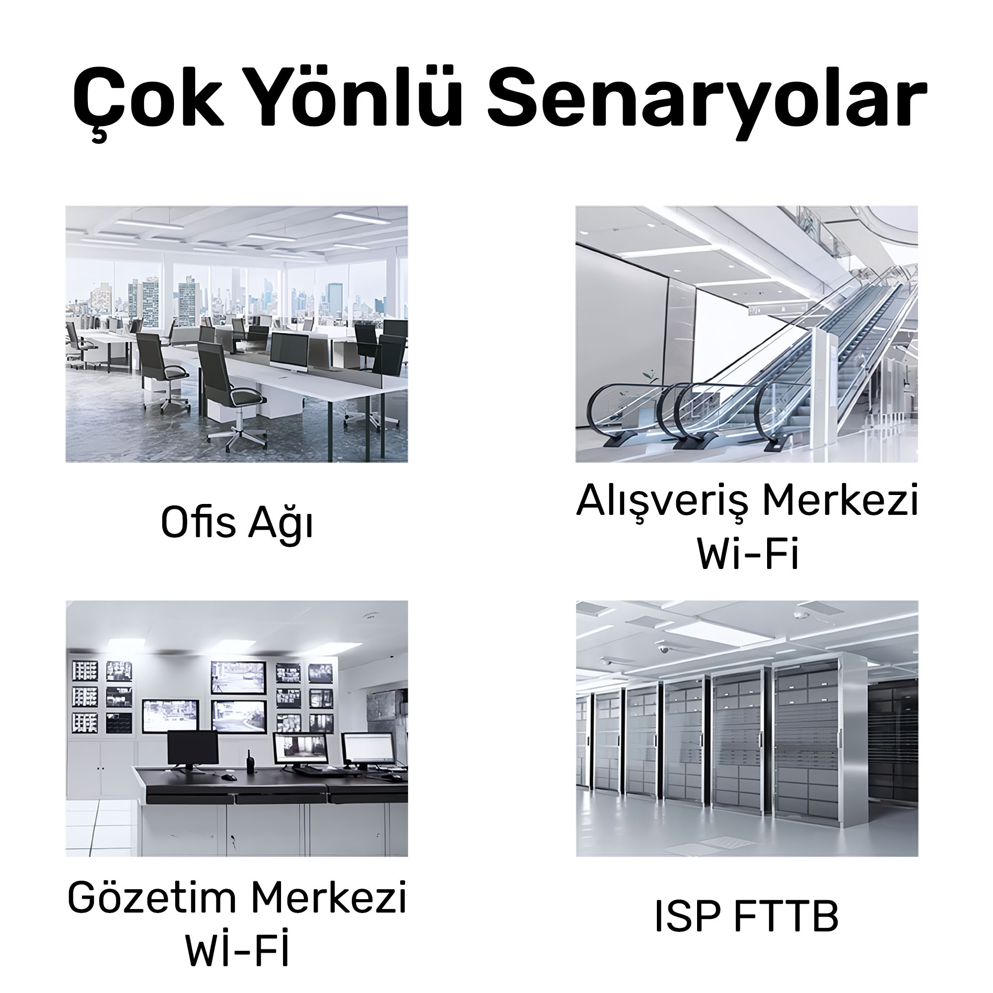Masalar ve bilgisayarlar içeren ofis ortamı.