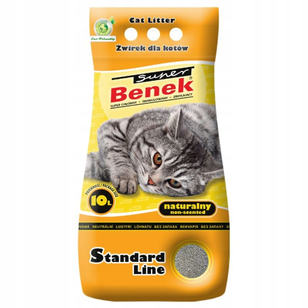 Sacchetto lettiera per gatti con gatto sdraiato, 10L, naturale.