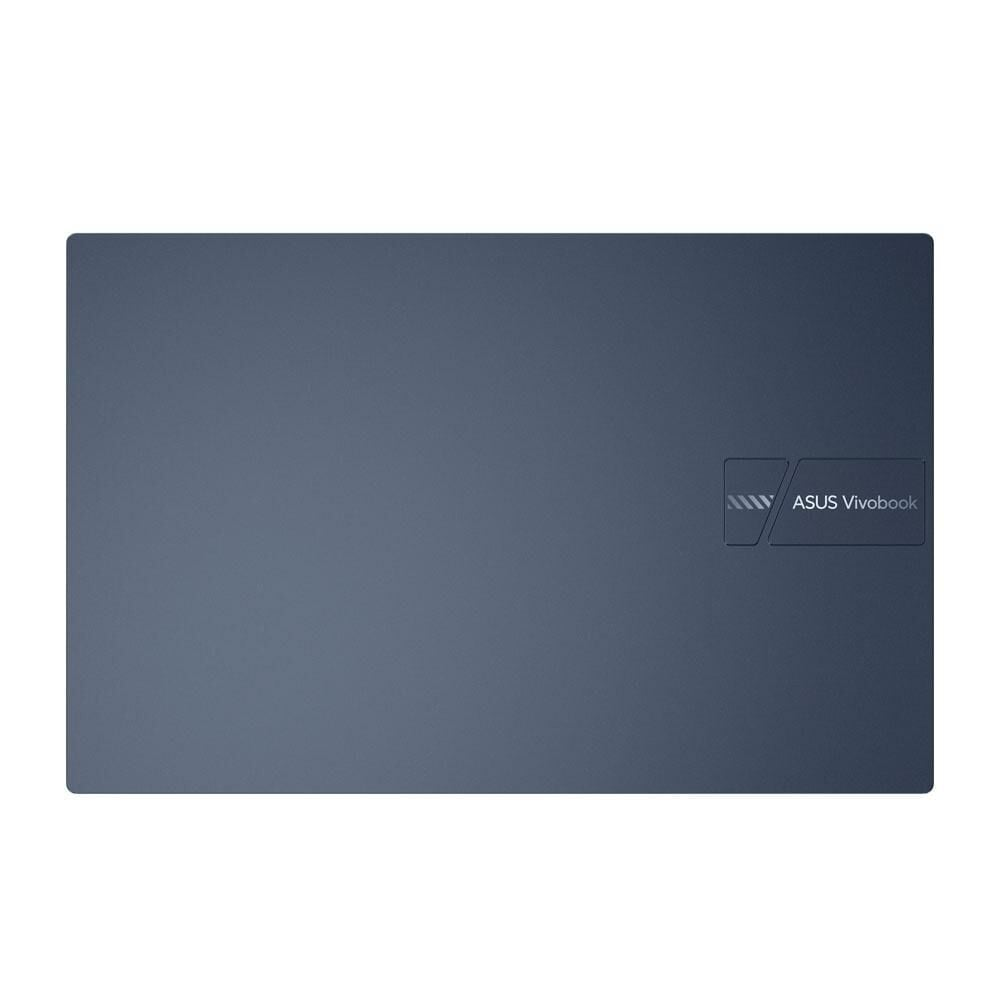 Kapalı lacivert Asus Vivobook dizüstü bilgisayar.
