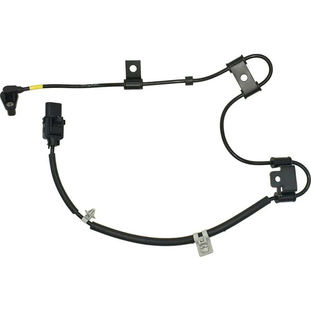 Schwarzes ABS-Sensor-Kabel mit Stecker und Halterungen.