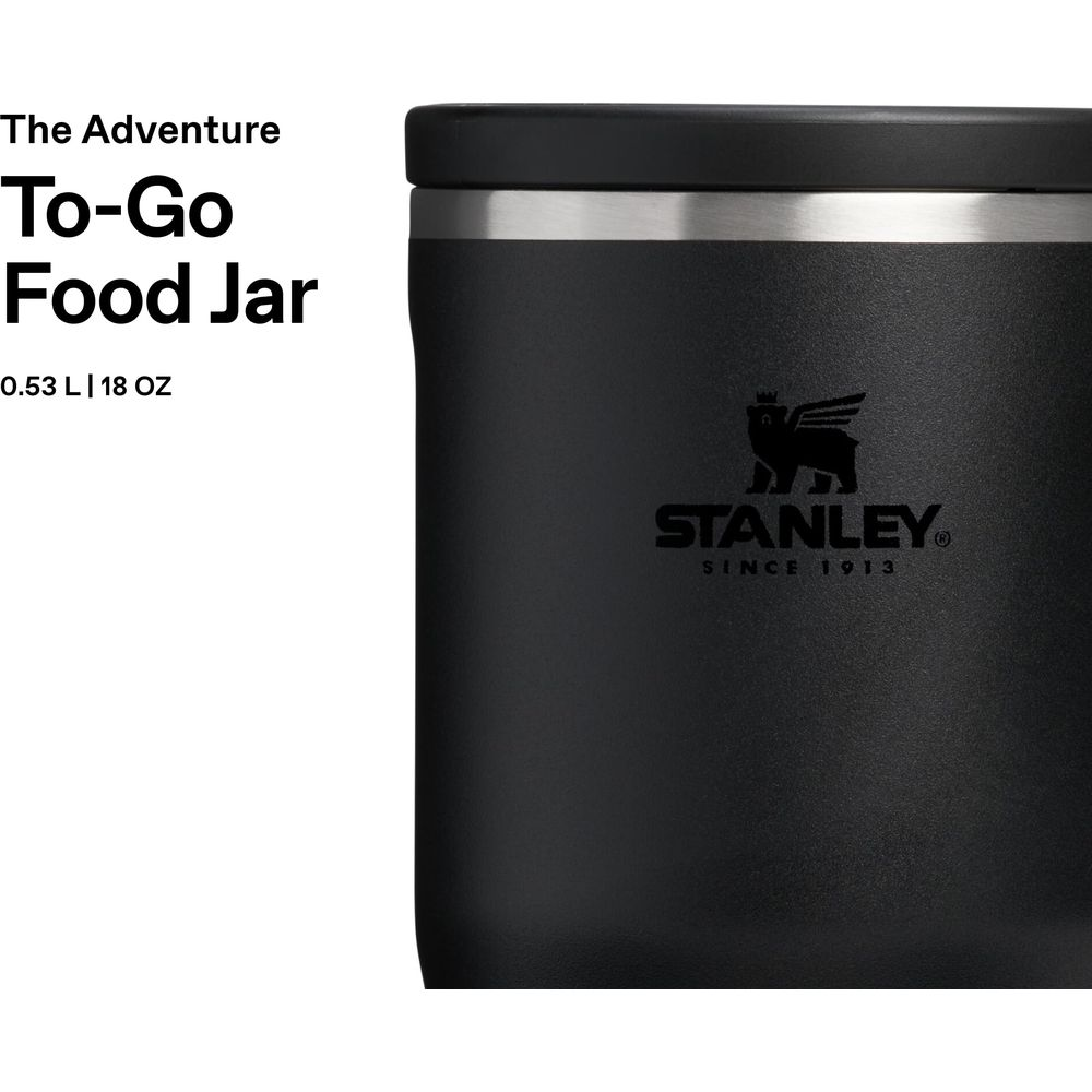Schwarzer Stanley Food Jar mit Logo.