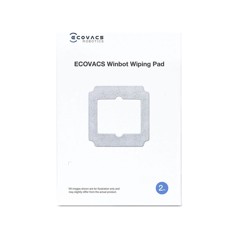 Confezione ECOVACS Winbot Wiping Pad con un panno grigio.