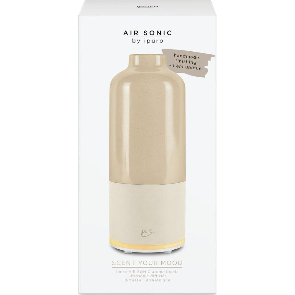 Un diffusore d'aria color beige con testo 'AIR SONIC'.