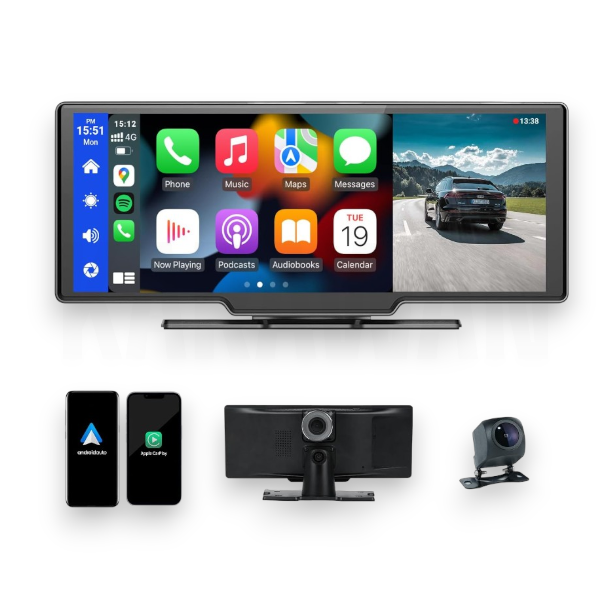 Una radio de coche con Apple CarPlay y Android Auto, más cámaras.