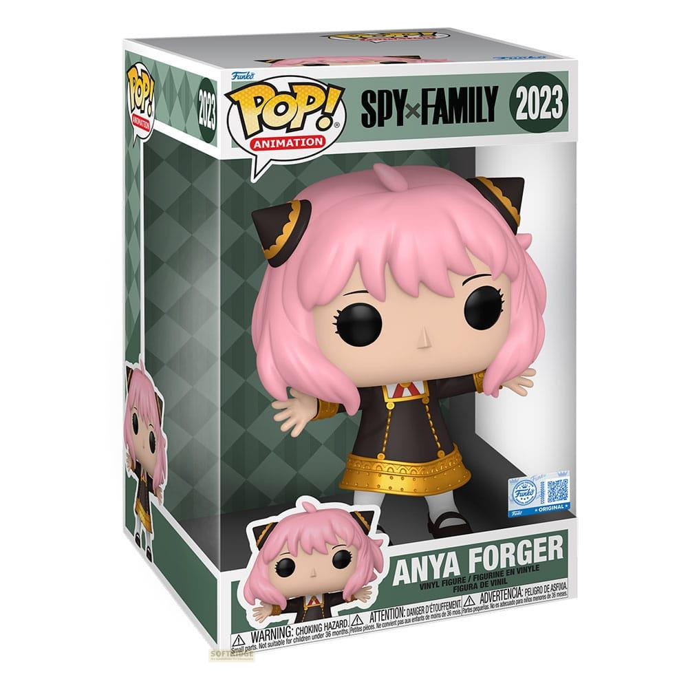 Anya Forger Funko Pop Figur in OVP, rosa Haare, schwarzes Kleid.