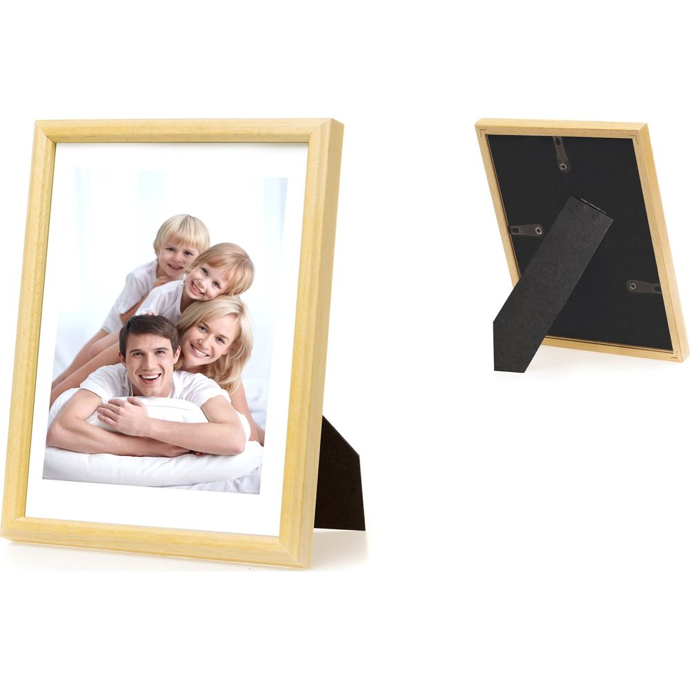 Cadre photo en bois avec famille. Arrière du cadre.