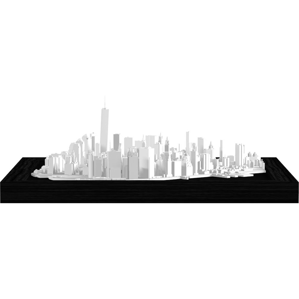 Modèle d'une ville avec de nombreux bâtiments blancs sur une base noire.