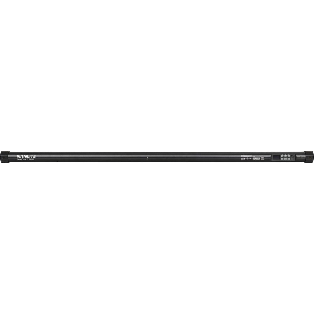 Un tube lumineux Nanlite PavoTube II 30X noir avec des commandes à droite.