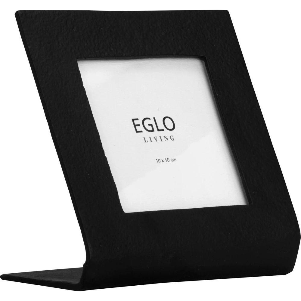 Un cadre photo noir avec le texte EGLO LIVING 10 x 10 cm.