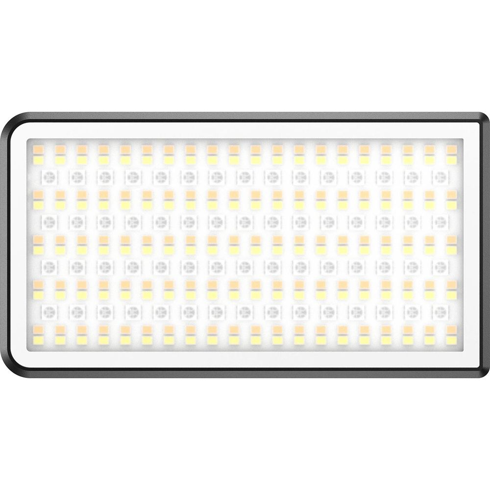 Luminaire rectangulaire avec de nombreuses petites LED, certaines plus vives que d'autres.