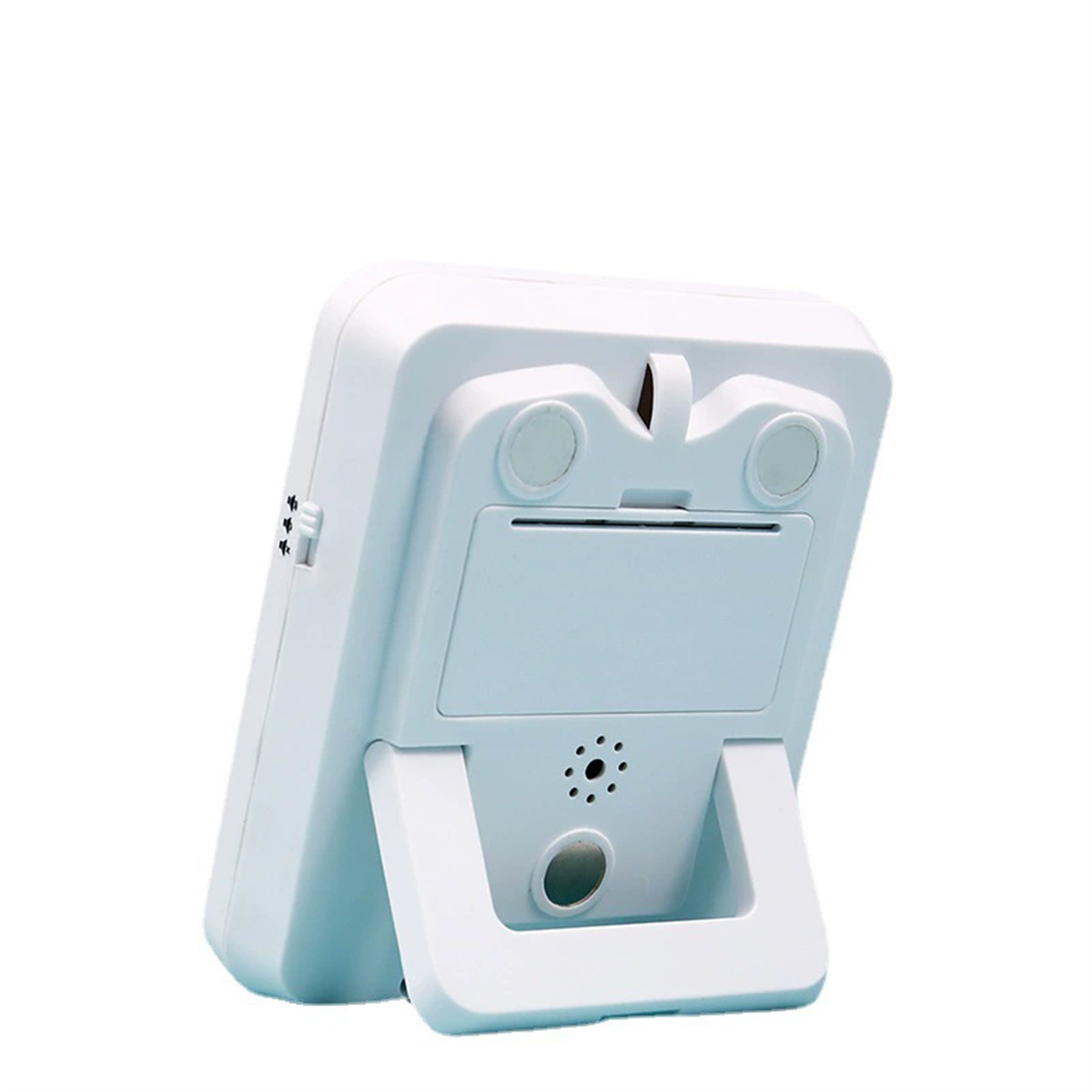 Weier digitaler Timer mit Stnder, Magneten und Batteriefach.