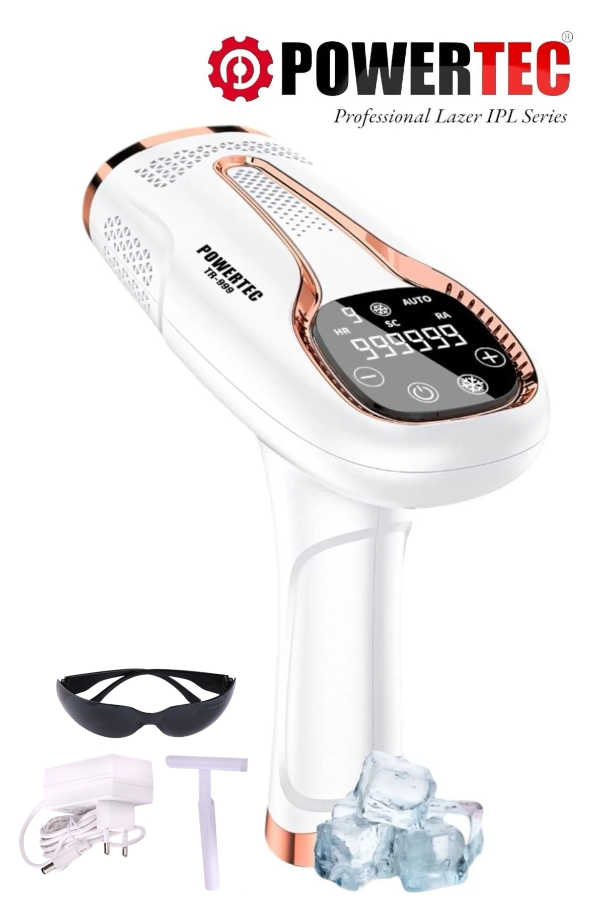 POWERTEC TR-999 9 Modlu 999.999 Atım IPL Lazer Epilasyon Aleti Beyaz