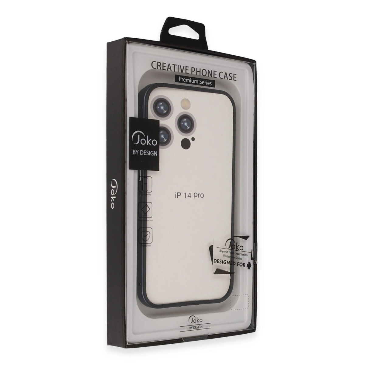 Joko logolu iPhone 14 Pro kılıfı ambalajı.