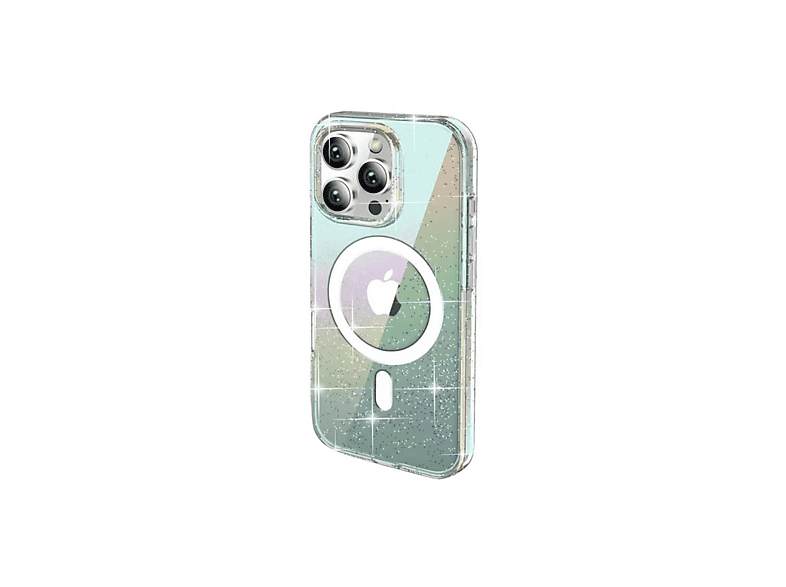 NEWFACE iPhone 15 Pro Uyumlu Rasasi Simli Magsafe Kapak Telefon Kılıfı Şeffaf