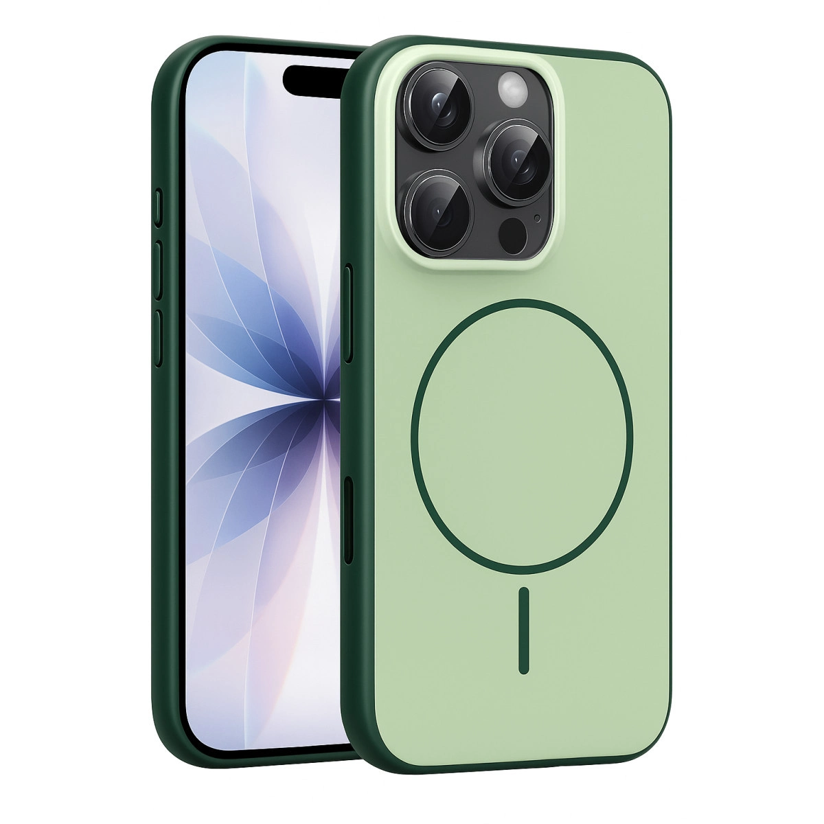 NEWFACE iPhone 16 Pro Max Uyumlu Neva Magsafe Kapak Telefon Kılıfı Koyu Yeşil