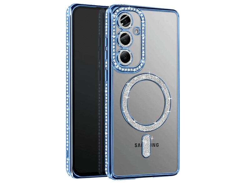 NEWFACE Samsung Galaxy S26 Plus Uyumlu Joke Simli Magneticsafe Telefon Kılıfı Mavi