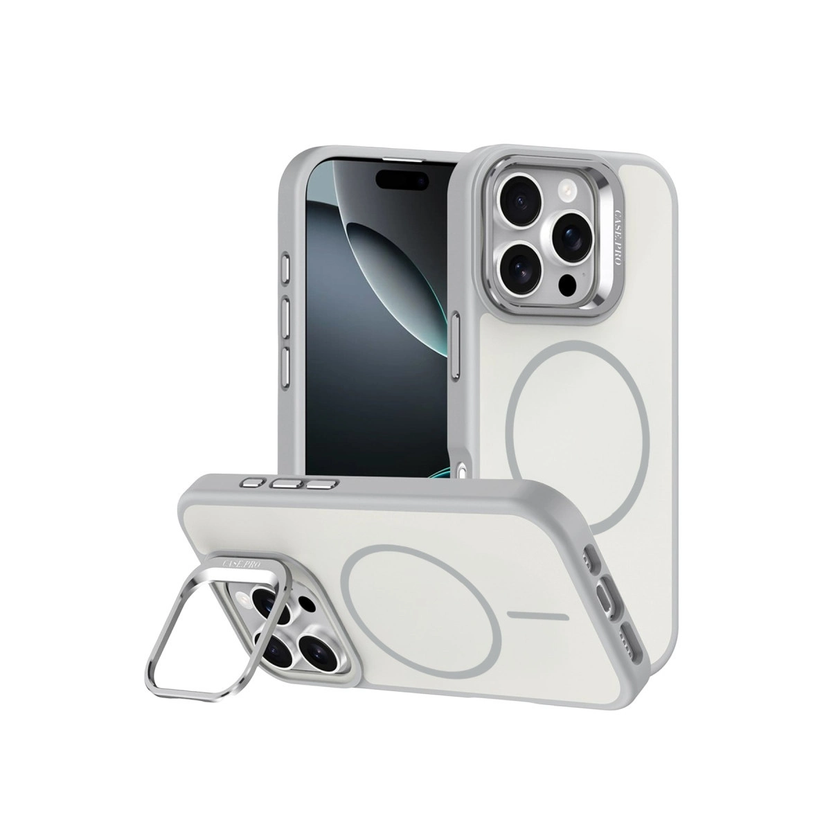 NEWFACE iPhone 16 Pro Max Uyumlu Flexa Magsafe Kapak Telefon Kılıfı Beyaz