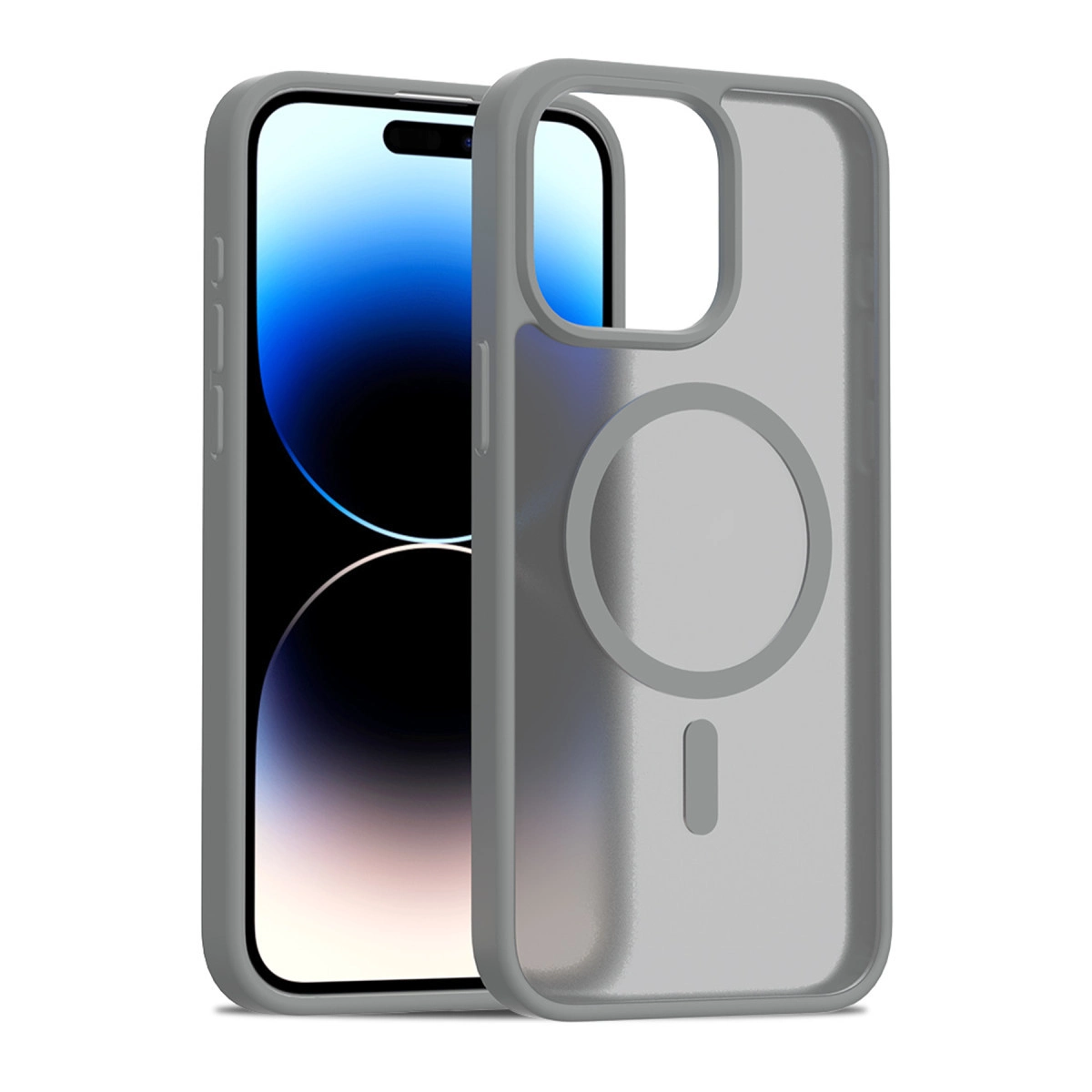 NEWFACE iPhone 15 Pro Max Uyumlu Jota Magsafe Kapak Telefon Kılıfı Titan Gri