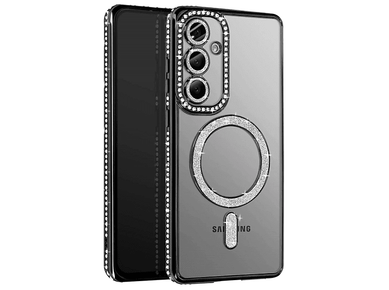 NEWFACE Samsung Galaxy A57 5G Uyumlu Joke Simli Magneticsafe Telefon Kılıfı Siyah
