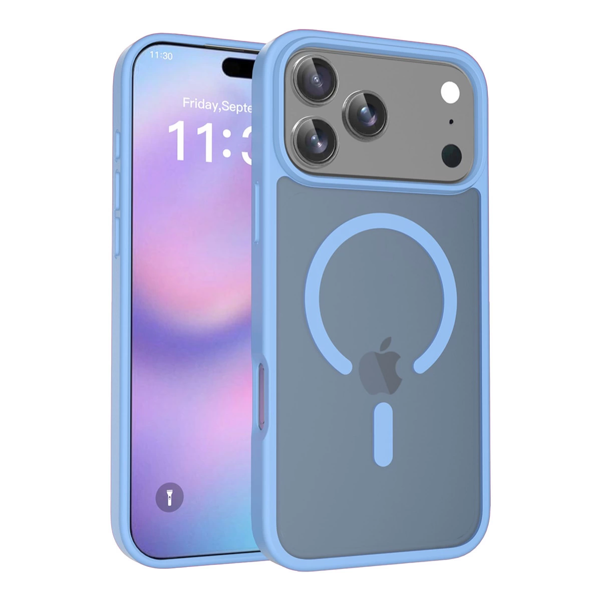 NEWFACE iPhone 17 Pro Uyumlu Jota Magsafe Kapak Telefon Kılıfı Açık Mavi