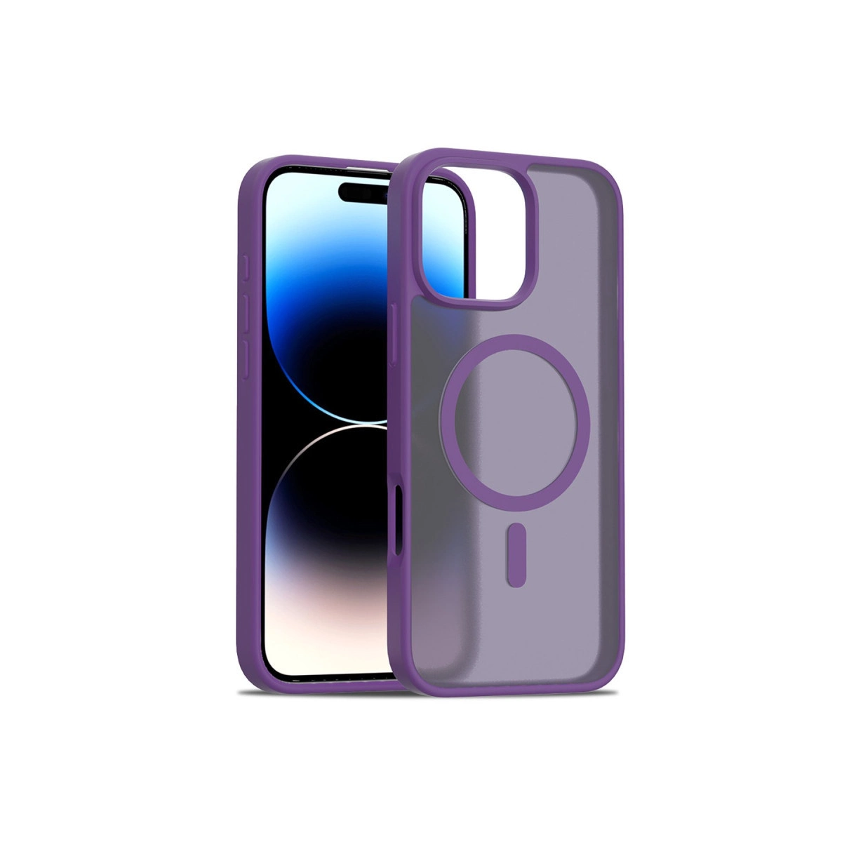 NEWFACE iPhone 16 Pro Max Uyumlu Jota Magsafe Kapak Telefon Kılıfı Derin Mor