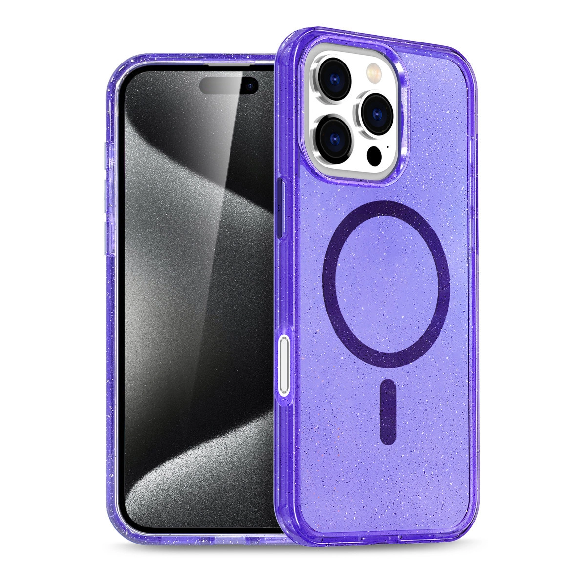 NEWFACE iPhone 16 Pro Max Uyumlu Magsafe Kapak Telefon Kılıfı Mor