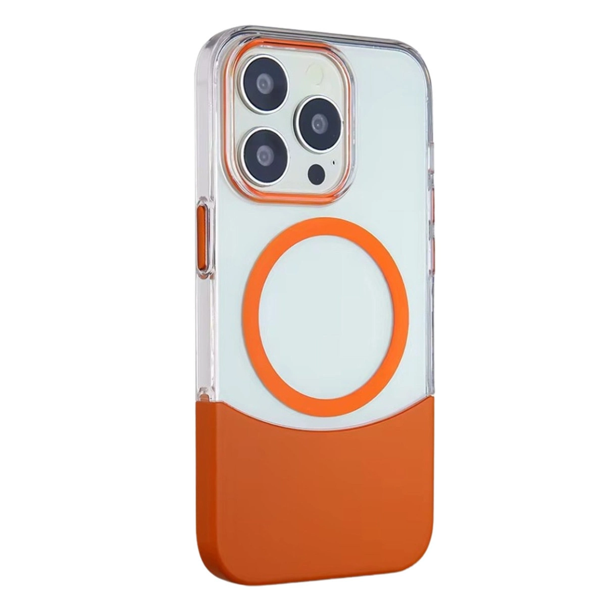 NEWFACE iPhone 15 Pro Uyumlu PC Suit Magsafe Kapak Telefon Kılıfı Turuncu