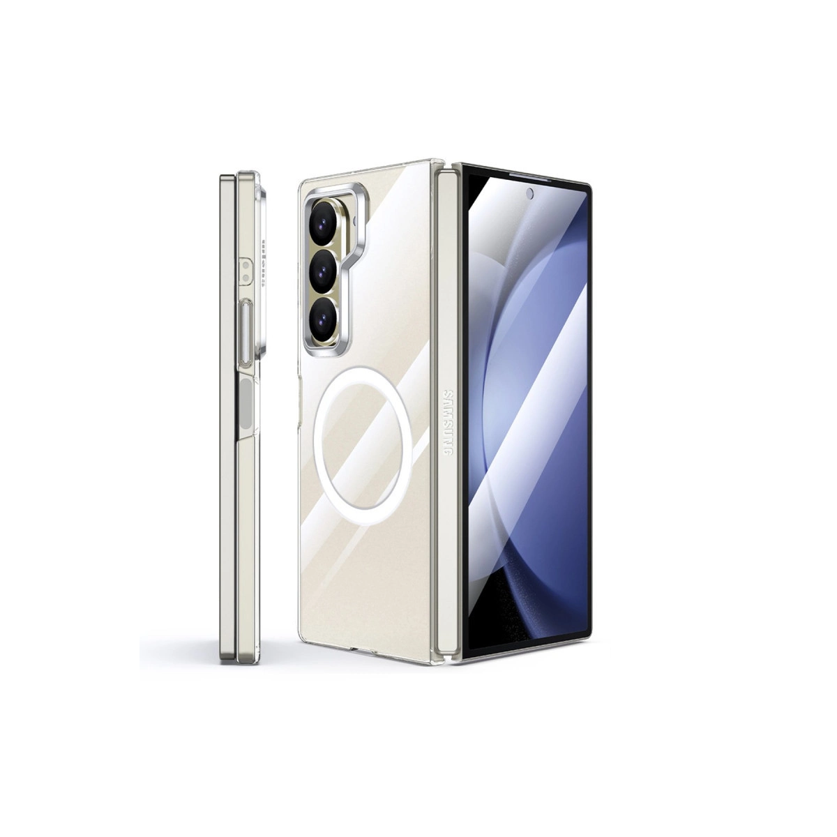 NEWFACE Samsung Galaxy Z Fold 6 Uyumlu Crystal Magsafe Kapak Telefon Kılıfı Şeffaf