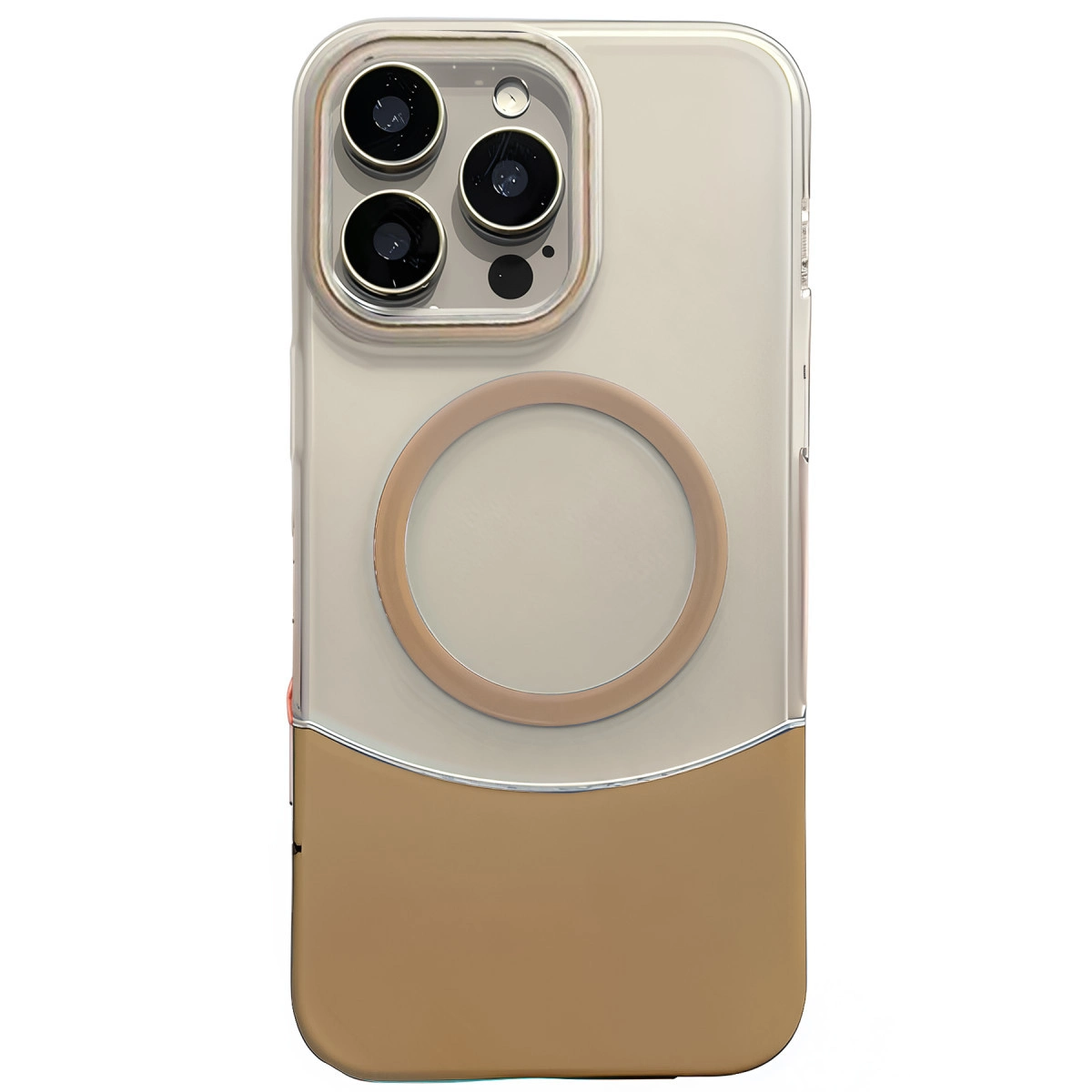 NEWFACE iPhone 14 Pro Max Uyumlu Velar Magsafe Kapak Telefon Kılıfı Çöl Titanyum