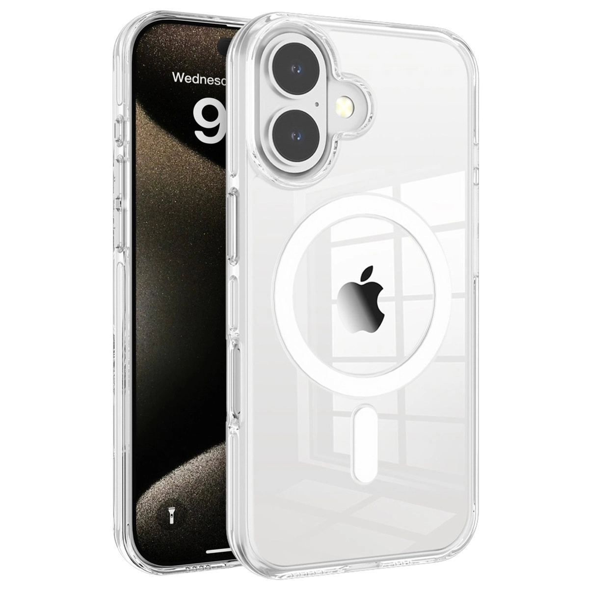 NEWFACE iPhone 16 Uyumlu Gleam Pc Sert Magsafe Telefon Kılıfı Şeffaf