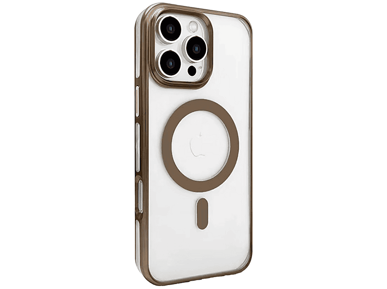 NEWFACE iPhone 16 Pro Uyumlu Gleam Pc Sert Magsafe Telefon Kılıfı Kahverengi