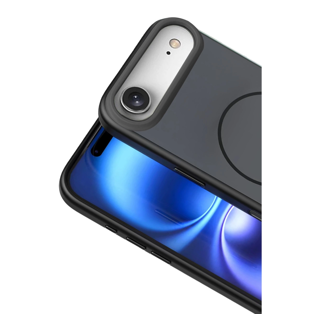 Gümüş kamera modüllü, koyu kasalı siyah akıllı telefon.