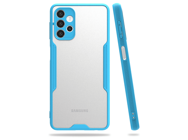 NEWFACE Samsung Galaxy A52 Uyumlu Platin Silikon Telefon Kılıfı Mavi